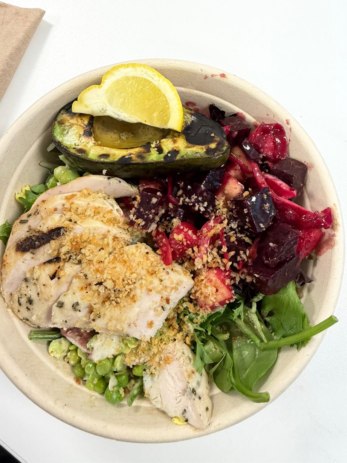 Nourish bowl with grilled chicken